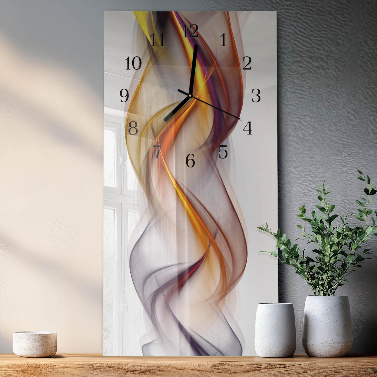 WANDUHR 30x60 cm - Graswasser - Multicolor, Glas (30/60/0.4cm) - TULUP