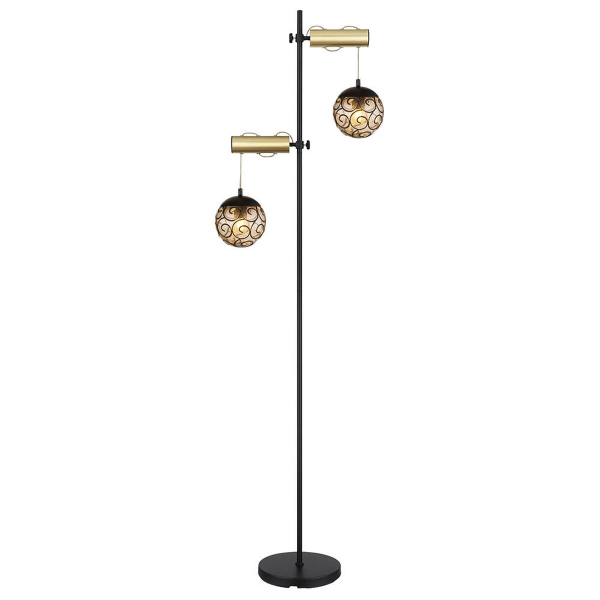 LED STEHLEUCHTE FITZ Grau Rauchoptik - Grau, Metall (51/25/168cm) - Globo Lighting