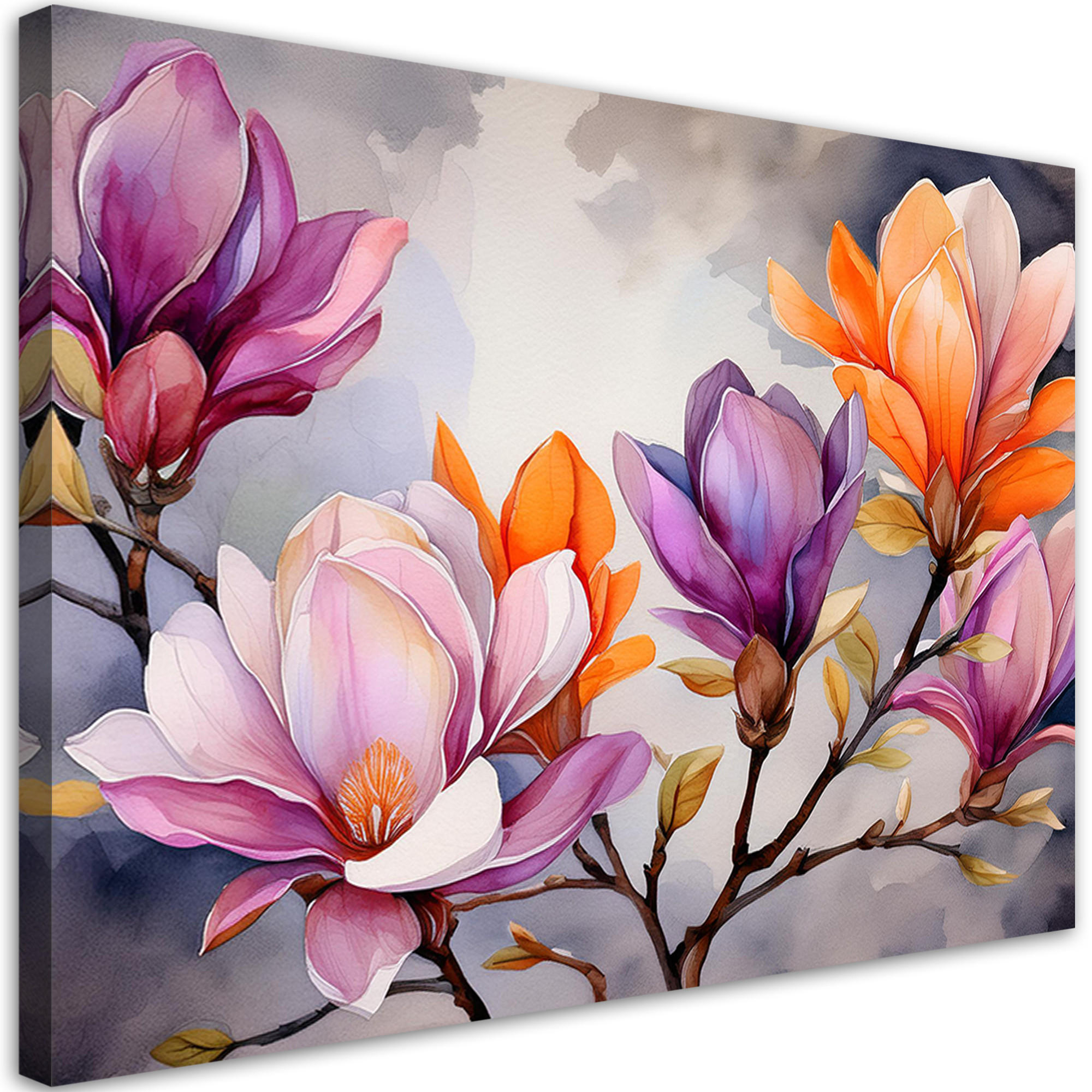 WANDBILD aquarell blume farbe - Multicolor, Textil (60/40cm) - Feeby