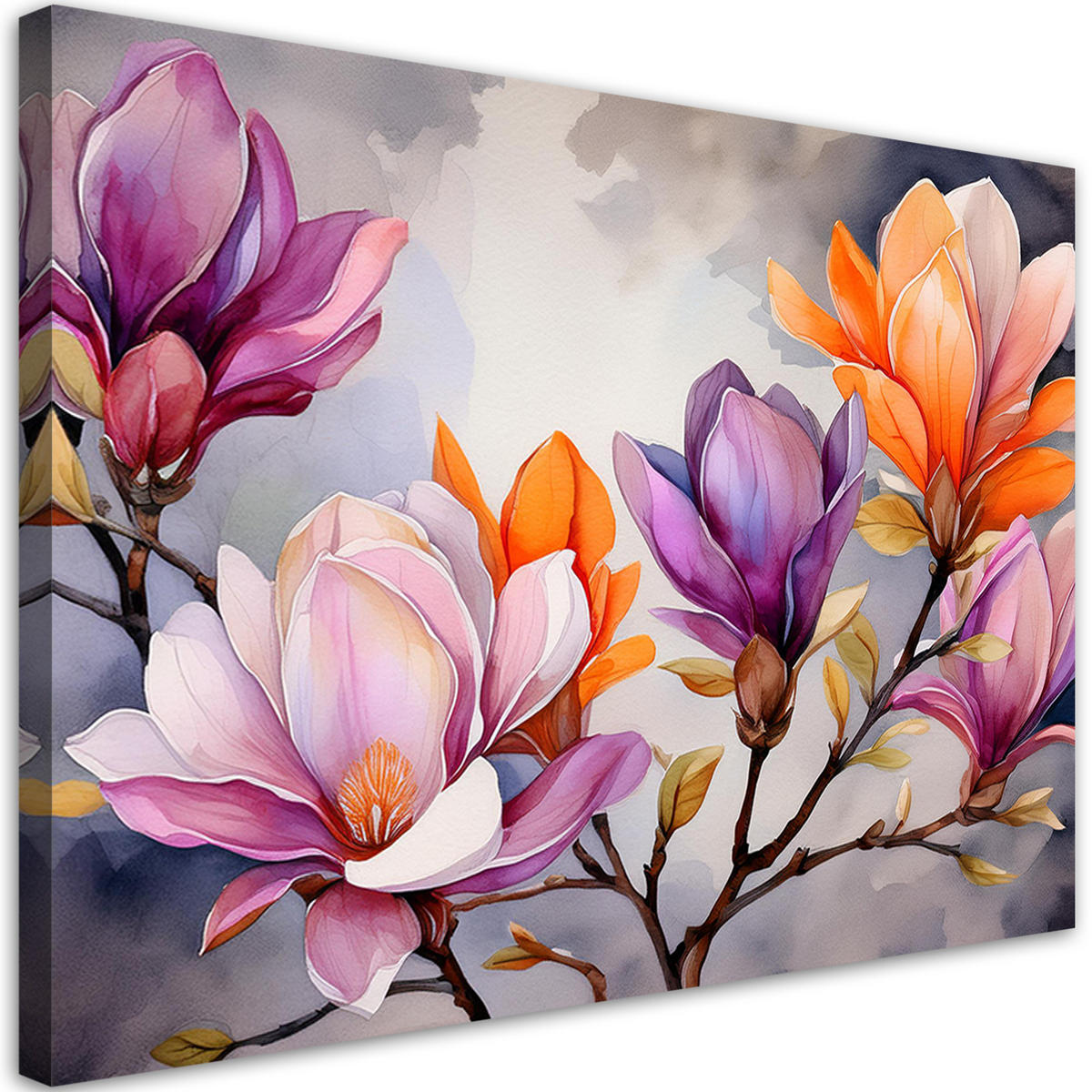 WANDBILD aquarell blume farbe - Multicolor, Textil (60/40cm) - Feeby