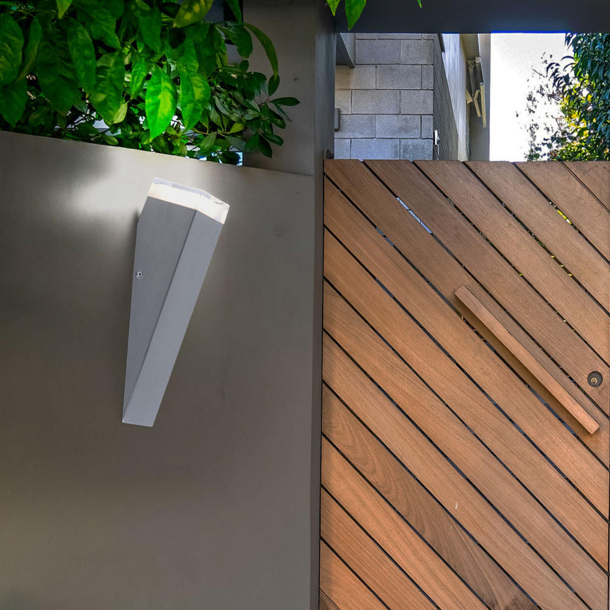 LED AUSSEN-WANDLEUCHTE Edelstahl Silber 6er Set - Silberfarben, Metall (7.5/30.5/8.5cm)