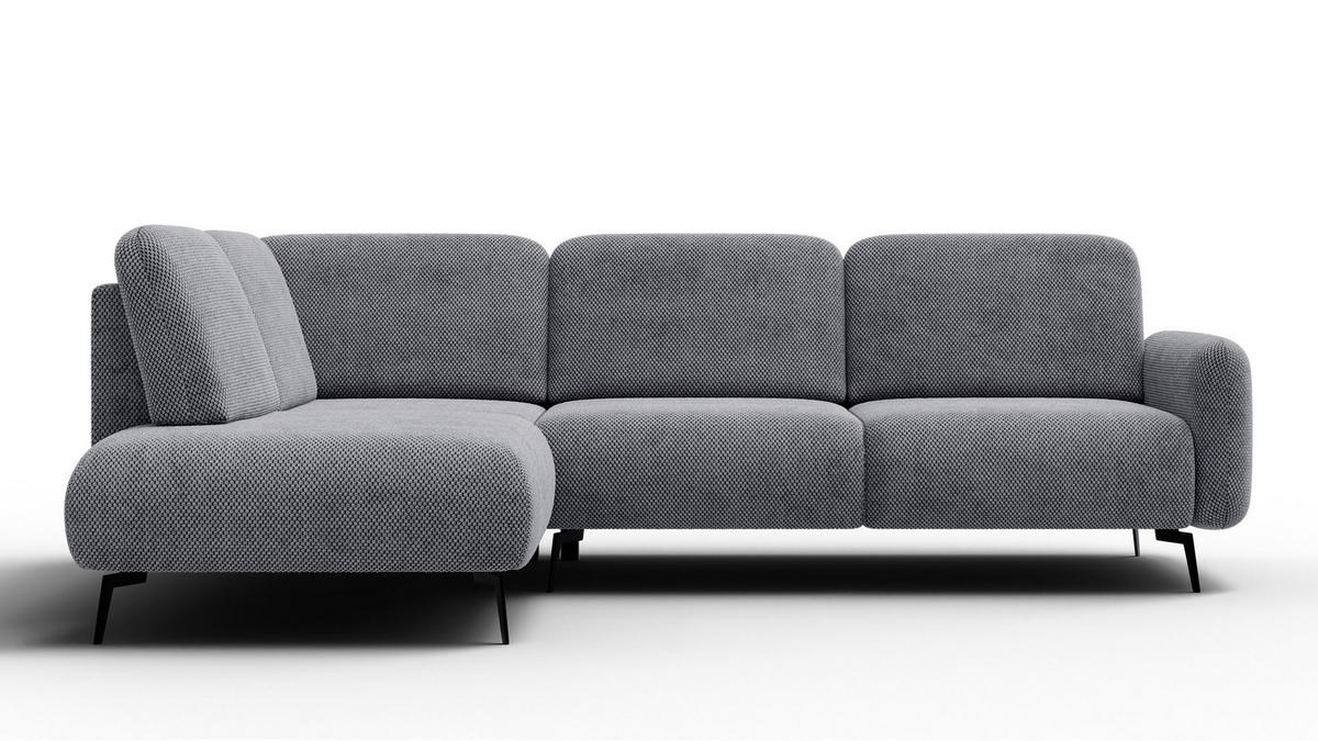 ECKSOFA FEBE 5-Sitzer links, grau - Schwarz/Grau, Holz/Textil (271/190cm) - Courtois Laville