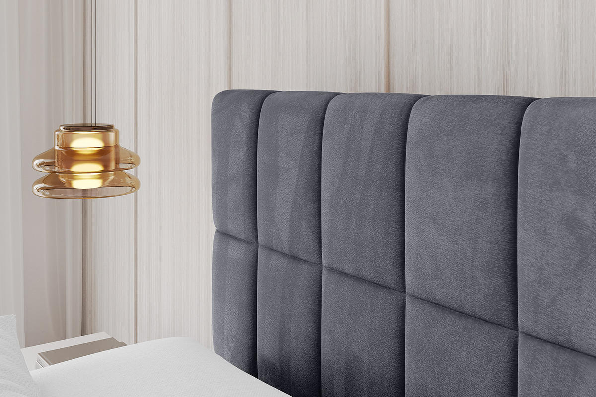 POLSTERBETT mit Bettkasten und Lattenrost, Boxbett ohne Matratze - AMEA 120x200 Dunkelgrau - Dunkelgrau, Holzwerkstoff/Textil (120/200cm) - ALTDECOR