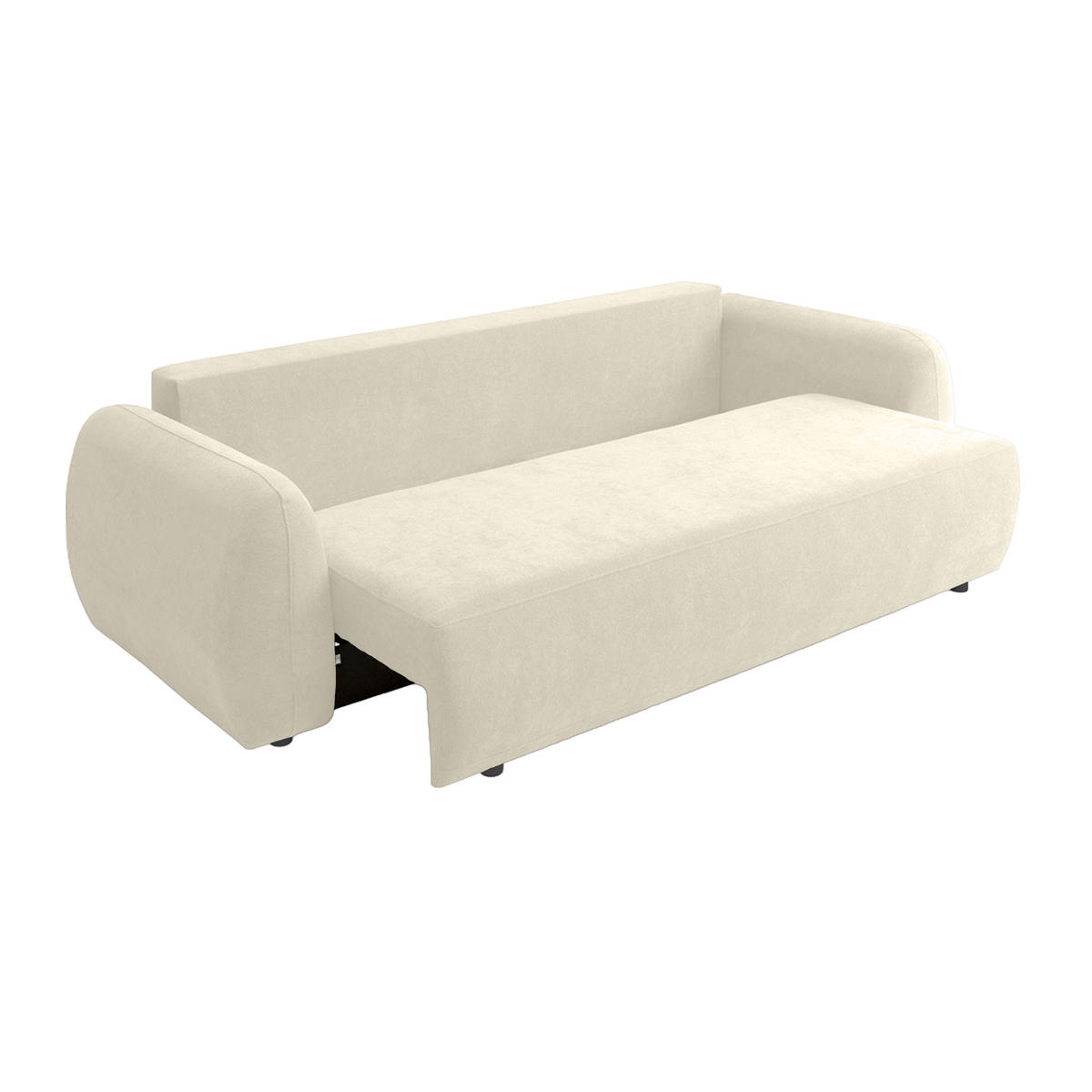 SOFA MUNDUK mit Schlaffunktion, Cremeweiß - Weiß, Textil (250/98/100cm) - Fedve