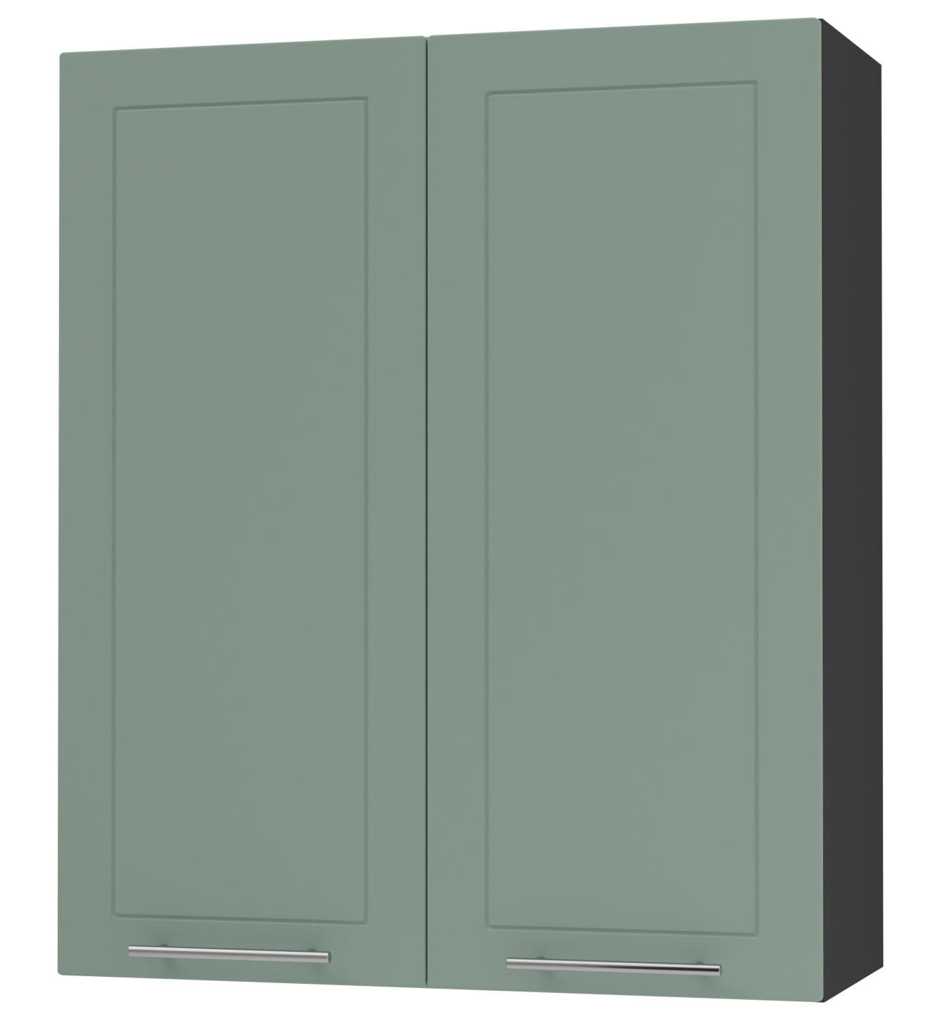 KÜCHENHÄNGESCHRANK Kvantum W4/80 Mint Matt / Schwarz Matt 80 / 32,5 / 96cm - Schwarz/Mintgrün, Holz/Holzwerkstoff (80/96/32.5cm) - Feldmann-Wohnen