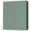 KÜCHENHÄNGESCHRANK Kvantum W4/80 Mint Matt / Schwarz Matt 80 / 32,5 / 96cm - Schwarz/Mintgrün, Holz/Holzwerkstoff (80/96/32.5cm) - Feldmann-Wohnen
