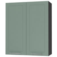 KÜCHENHÄNGESCHRANK Kvantum W4/80 Mint Matt / Schwarz Matt 80 / 32,5 / 96cm - Schwarz/Mintgrün, Holz/Holzwerkstoff (80/96/32.5cm) - Feldmann-Wohnen