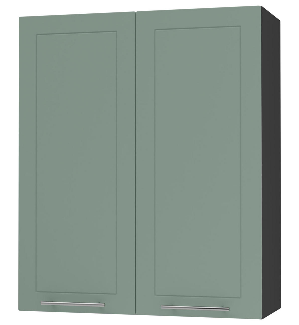 KÜCHENHÄNGESCHRANK Kvantum W4/80 Mint Matt / Schwarz Matt 80 / 32,5 / 96cm - Schwarz/Mintgrün, Holz/Holzwerkstoff (80/96/32.5cm) - Feldmann-Wohnen
