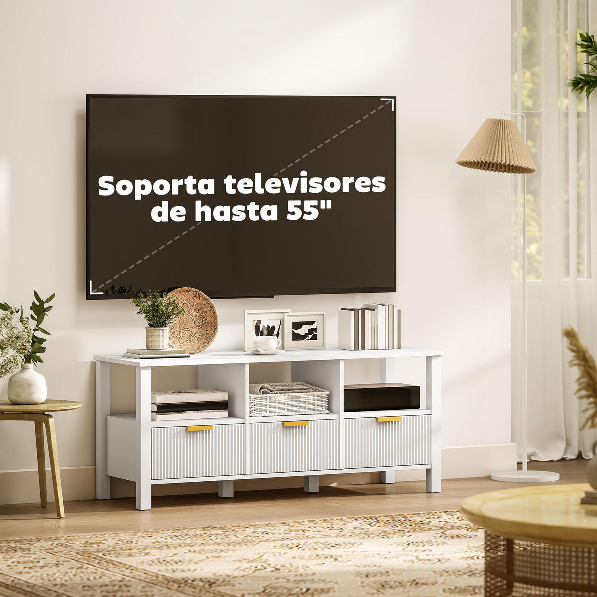 TV-MÖBEL Weiß 1 Stück - Weiß, Holzwerkstoff (120/50/39.5cm) - GiPP