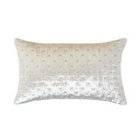 KISSENHÜLLE Pannesamt bestickt 30/50 cm - Creme, Textil (30/50cm) - Homescapes