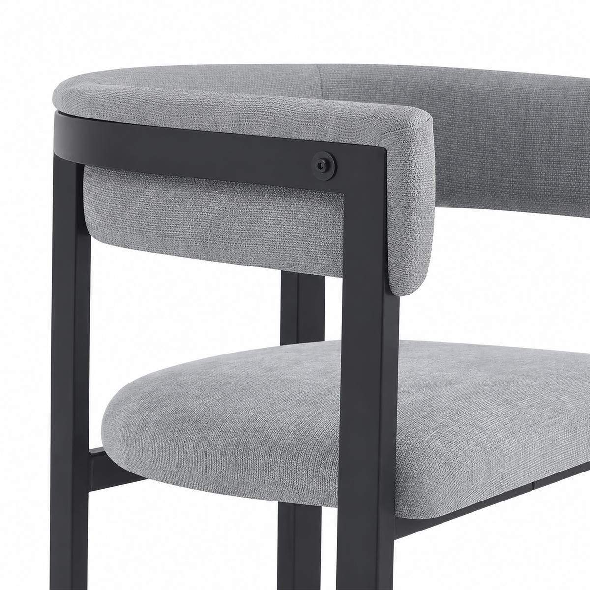 ESSZIMMERSTÜHLE 4er-Set Chenille Rückenlehne Grau - Grau, Textil (61/76/50cm) - FLIEKS