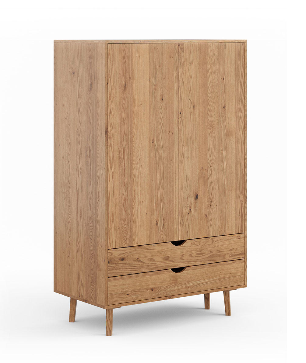 KLEIDERSCHRANK Simona Eiche Natur 110 / 60 / 180cm - Eichefarben, Holz (110/180/60cm) - Feldmann-Wohnen