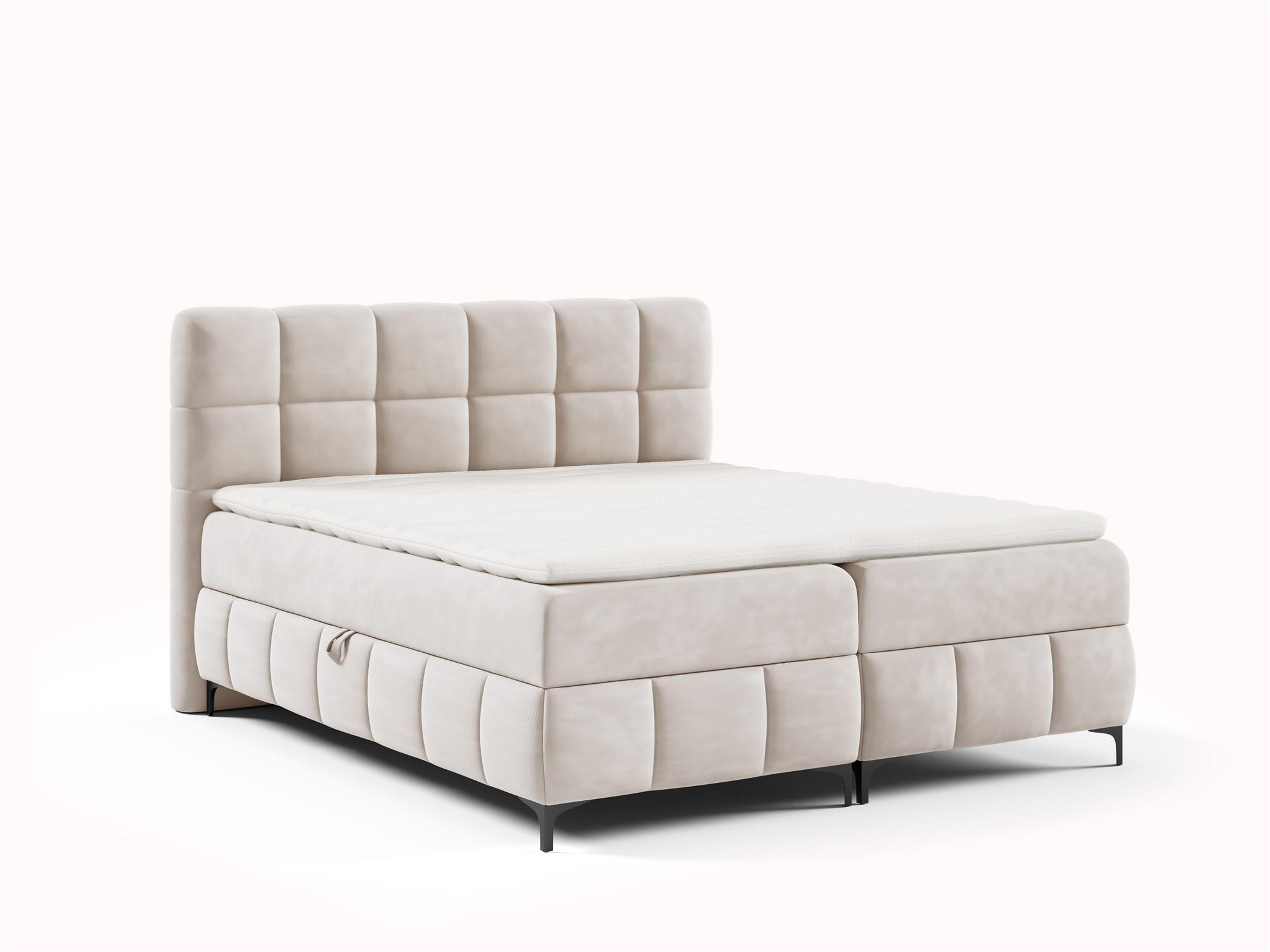BOXBETT Sophie In Salvador - Beige, Holzwerkstoff/Textil (100/200cm) - Fun Möbel