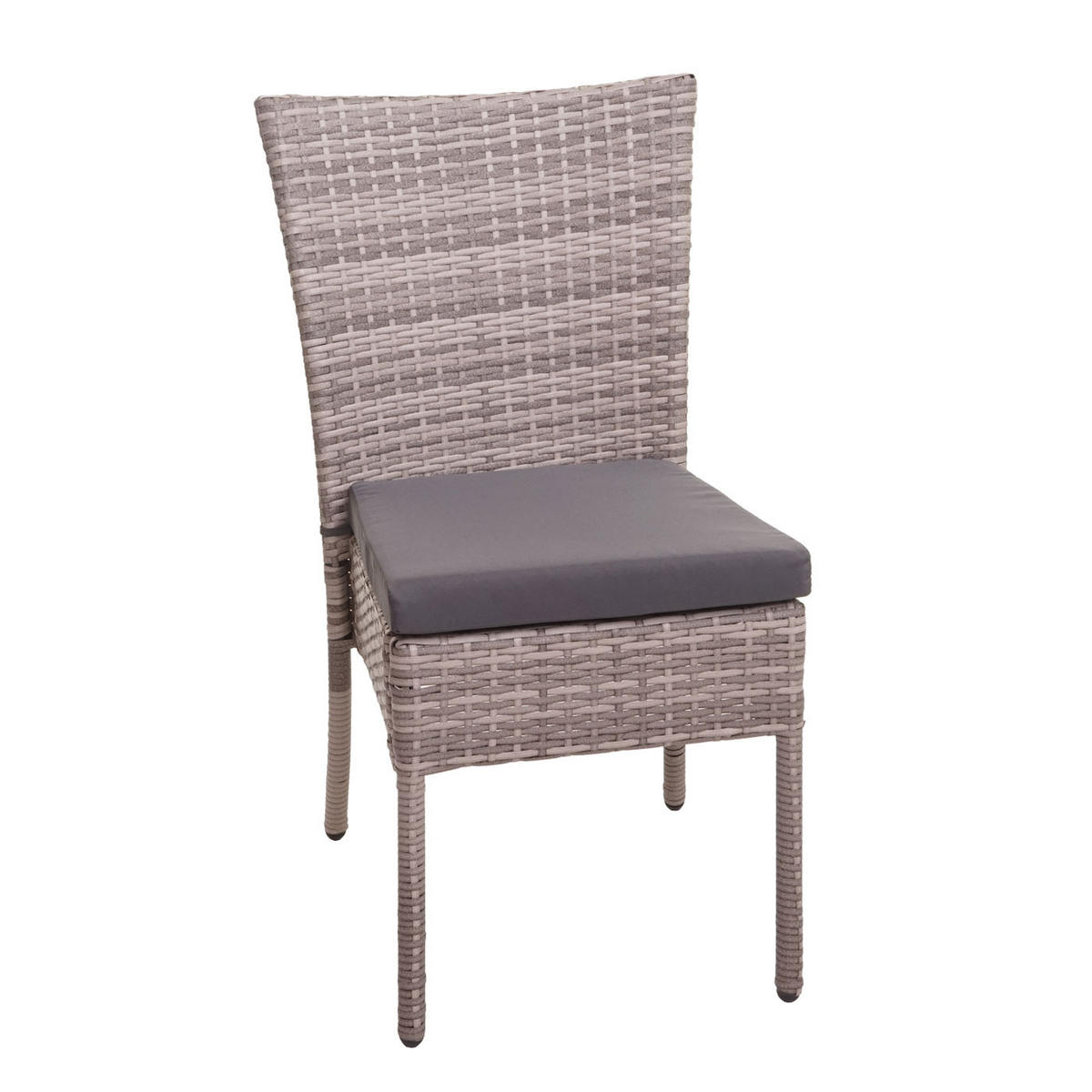 POLY-RATTAN GARNITUR Grau, Braun, Anthrazit 5-teilig-Set - Anthrazit/Braun, Kunststoff - MCW