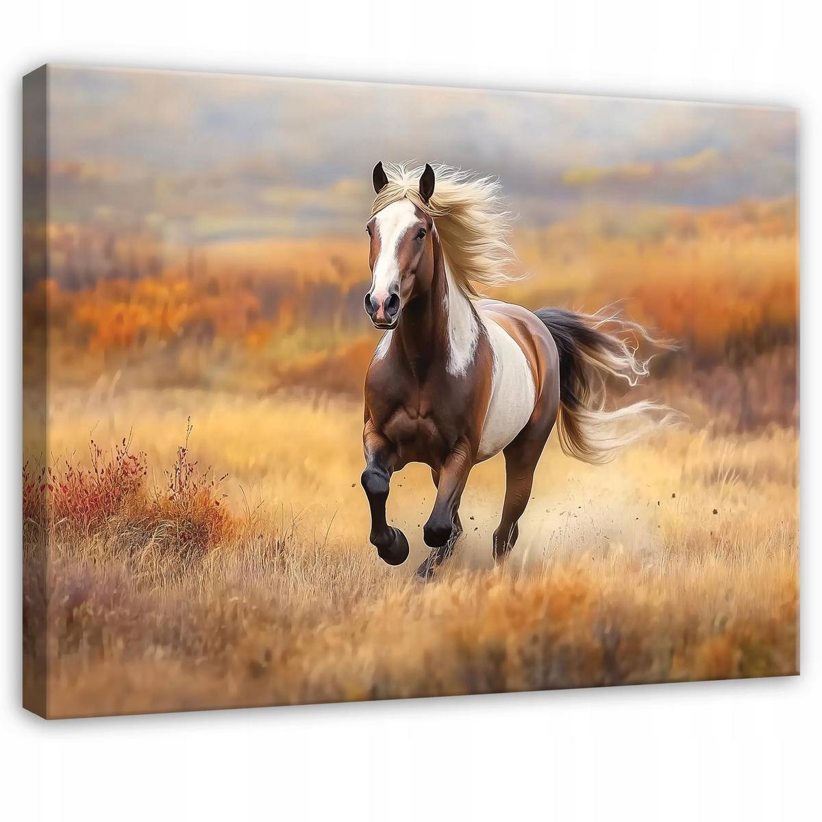 WANDBILD Pferde Tiere Wohnzimmer 120x80 - Multicolor, Holzwerkstoff (120/80cm) - Wallarena