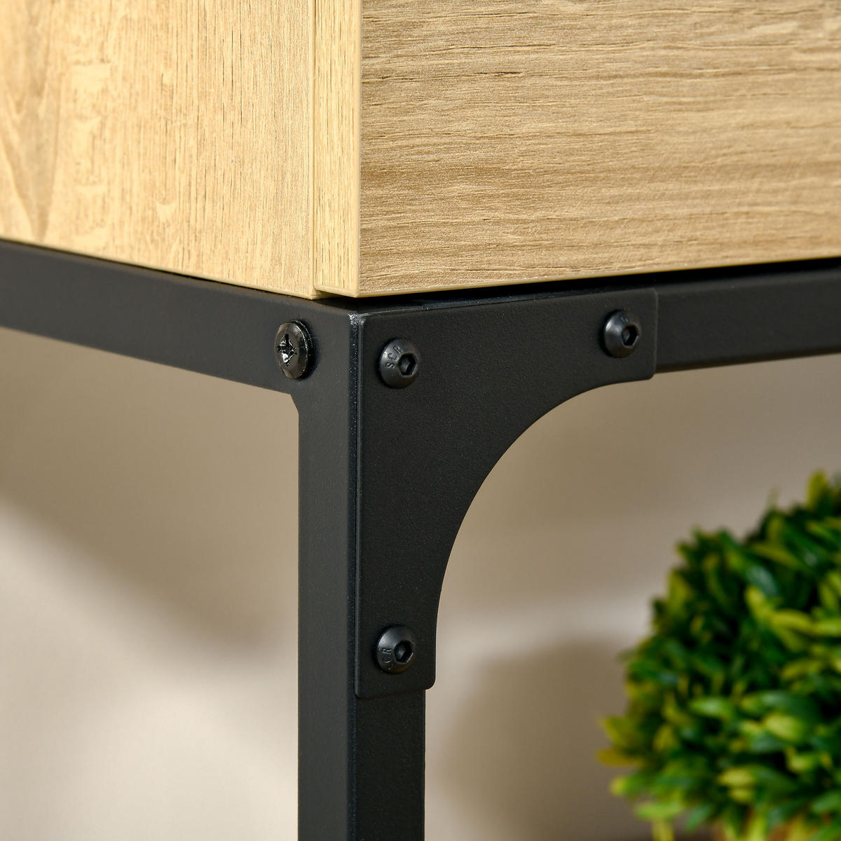 KONSOLENTISCH Eiche Melamin in Holzoptik und Stahl 1 Stück - Beige, Kunststoff (100/35/79.2cm) - GiPP
