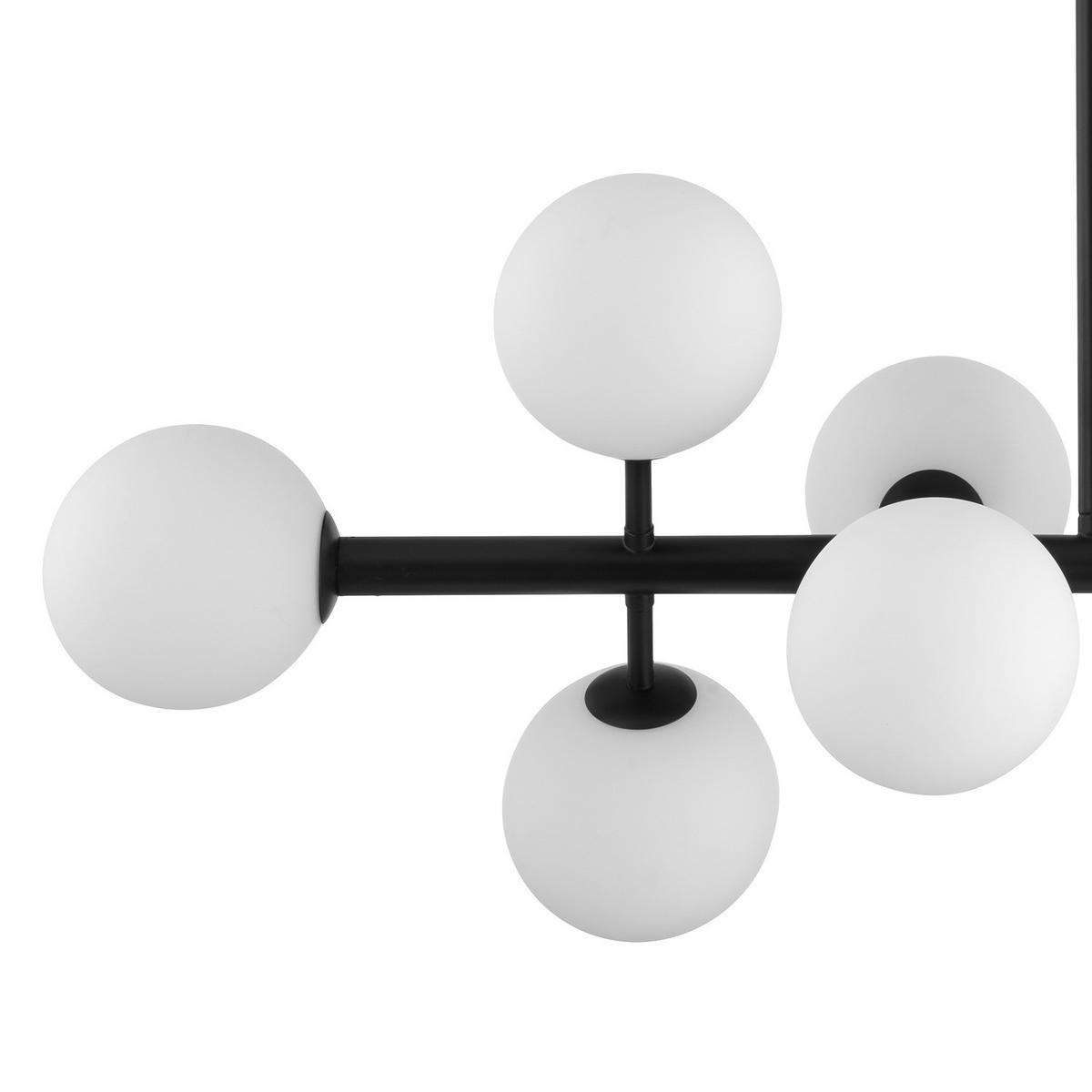 DECKENLEUCHTE 10-FLAMMIG - Glas / Metall - Transparent/Schwarz, Glas/Metall (36/88/70cm) - home24
