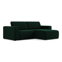 ECKSOFA Rechts Samt Stoff Grün - Blau/Dunkelgrün, Kunststoff/Textil (224/167cm) - Makamii