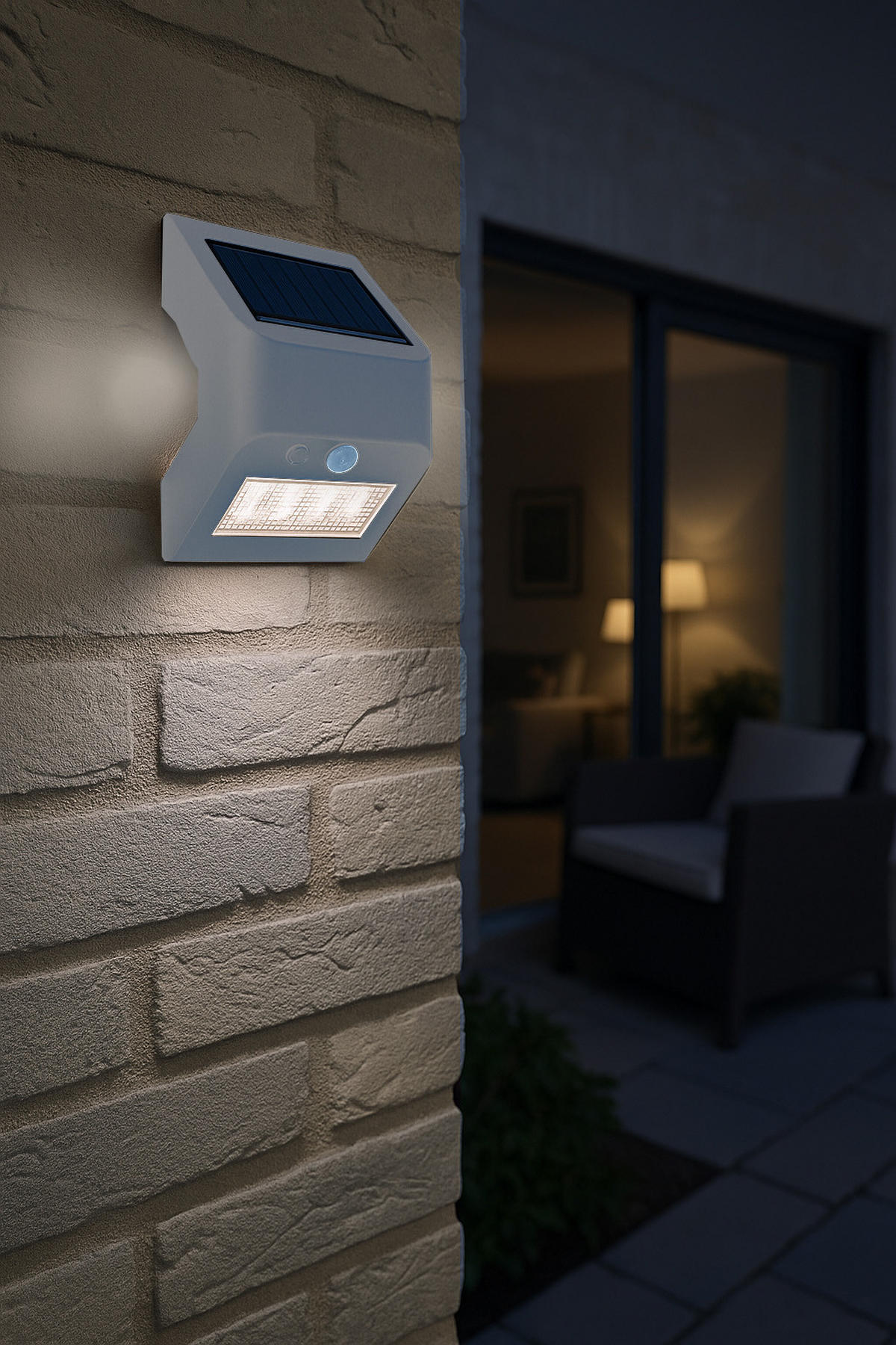 LED-SOLAR-WANDLEUCHTE mit Bewegungsmelder & Dämmerungssensor – ideal für Eingangsbereiche, Treppen & Terrassen weiß kaltweiß - Weiß, Kunststoff (5.3/11.5/10cm) - Northpoint