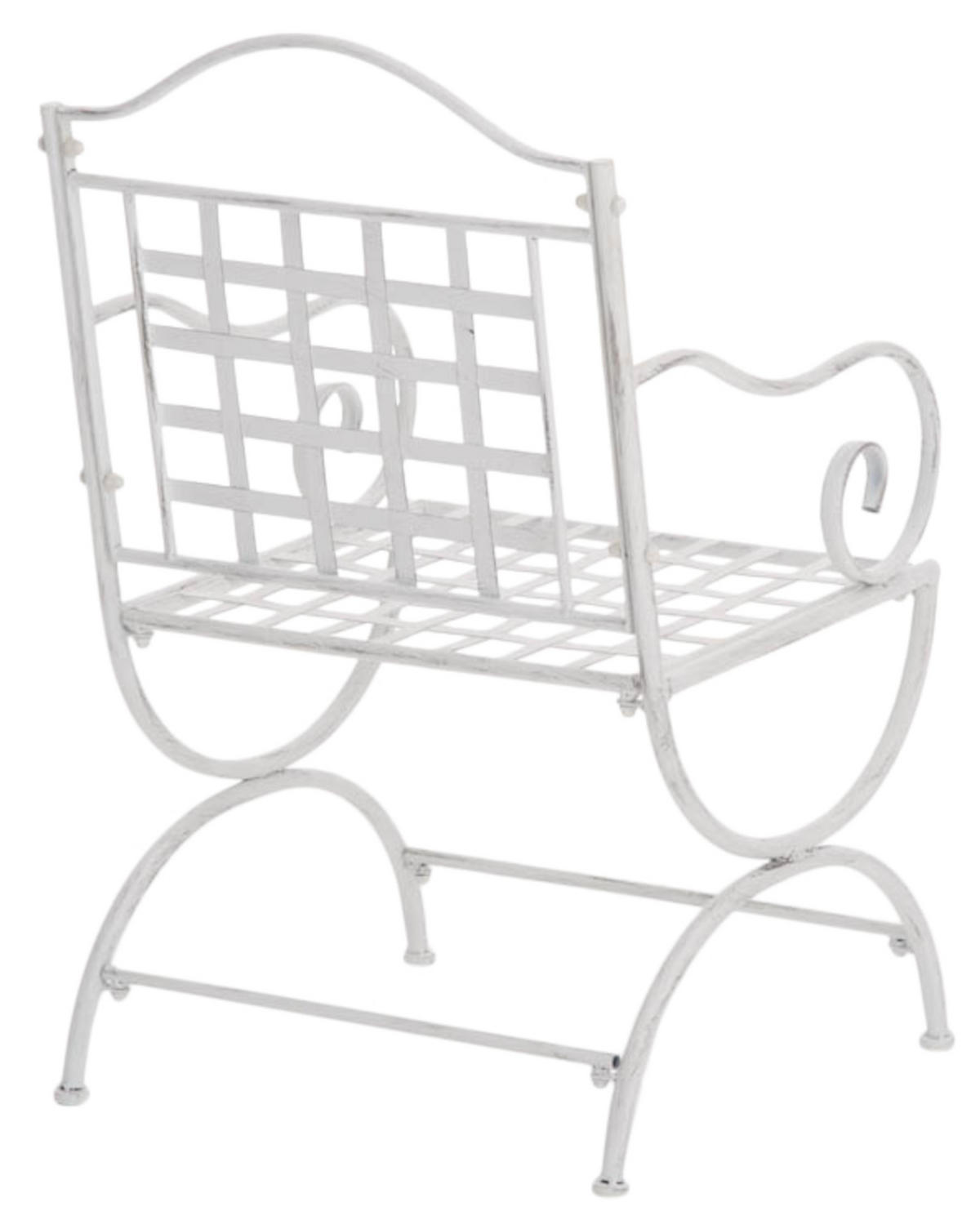 GARTENSTUHL 4er Set Metall antik weiß - Weiß, Metall (56/92/53cm) - CLP