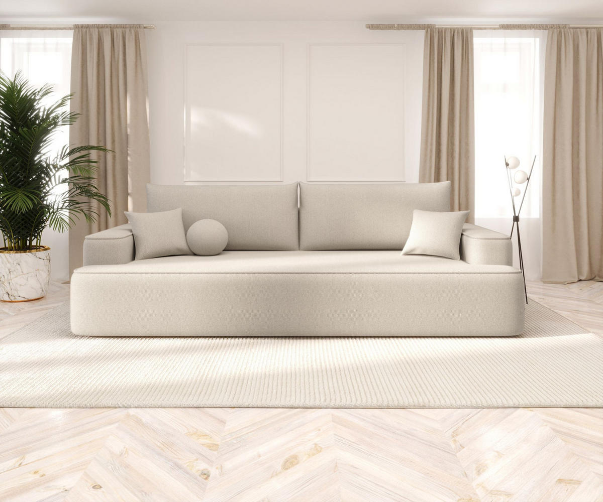 SOFA mit Schlaffunktion FIGO Curio 09 - Ecru, Textil (250/75/150cm) - Bedante