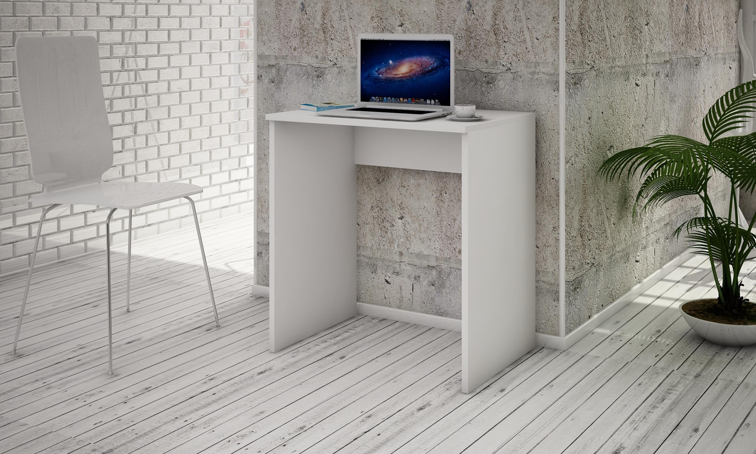 SCHREIBTISCH Bodo 70R Weiß 70/50/75 cm - Weiß, Holzwerkstoff (50/70/75cm) - Matkam Möbel