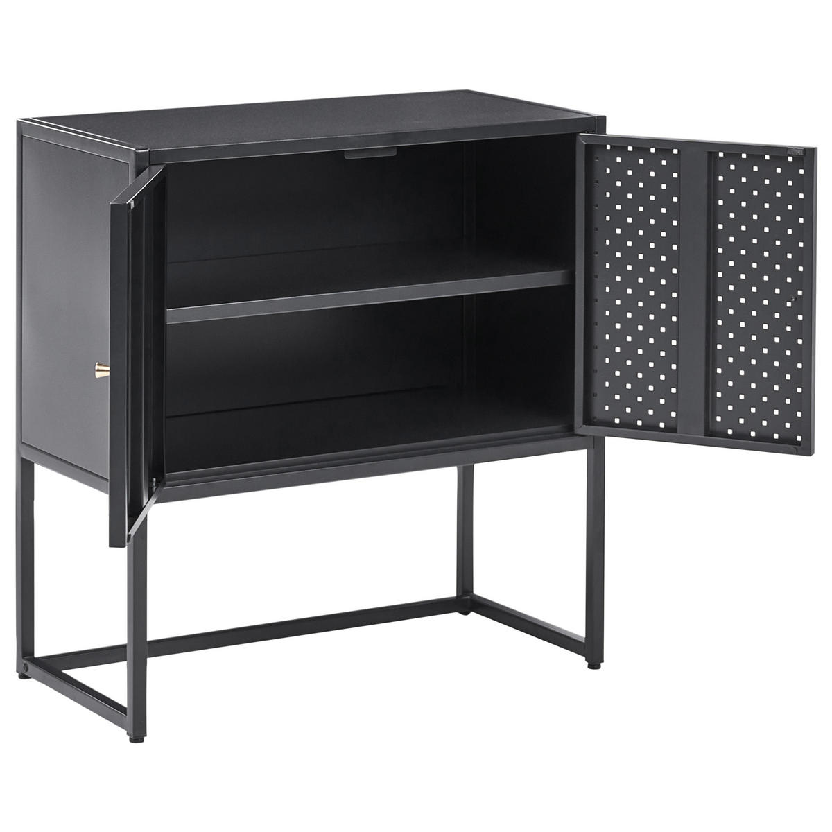 BÜROSCHRANK Metall Schwarz Rakaia - Schwarz, Metall (72/75/35cm) - Beliani