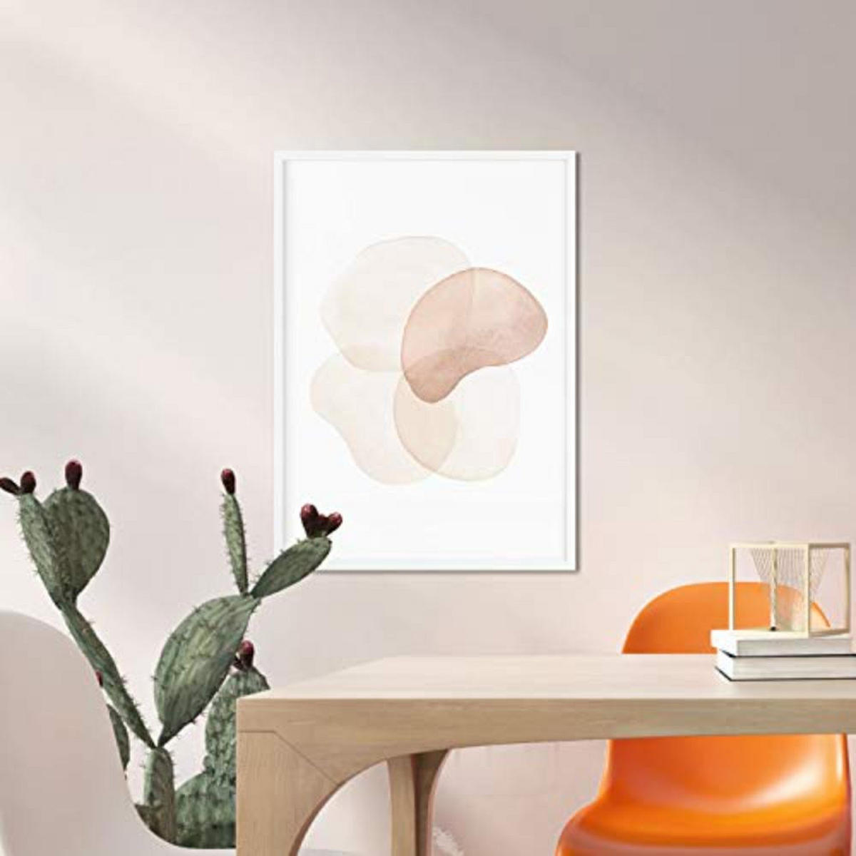 POSTER Set mit 4 Blätter und abstrakten Formen mit braunen Tönen A4 Rahmenlos - Klar, Papier (29.7/3cm) - Nacnic