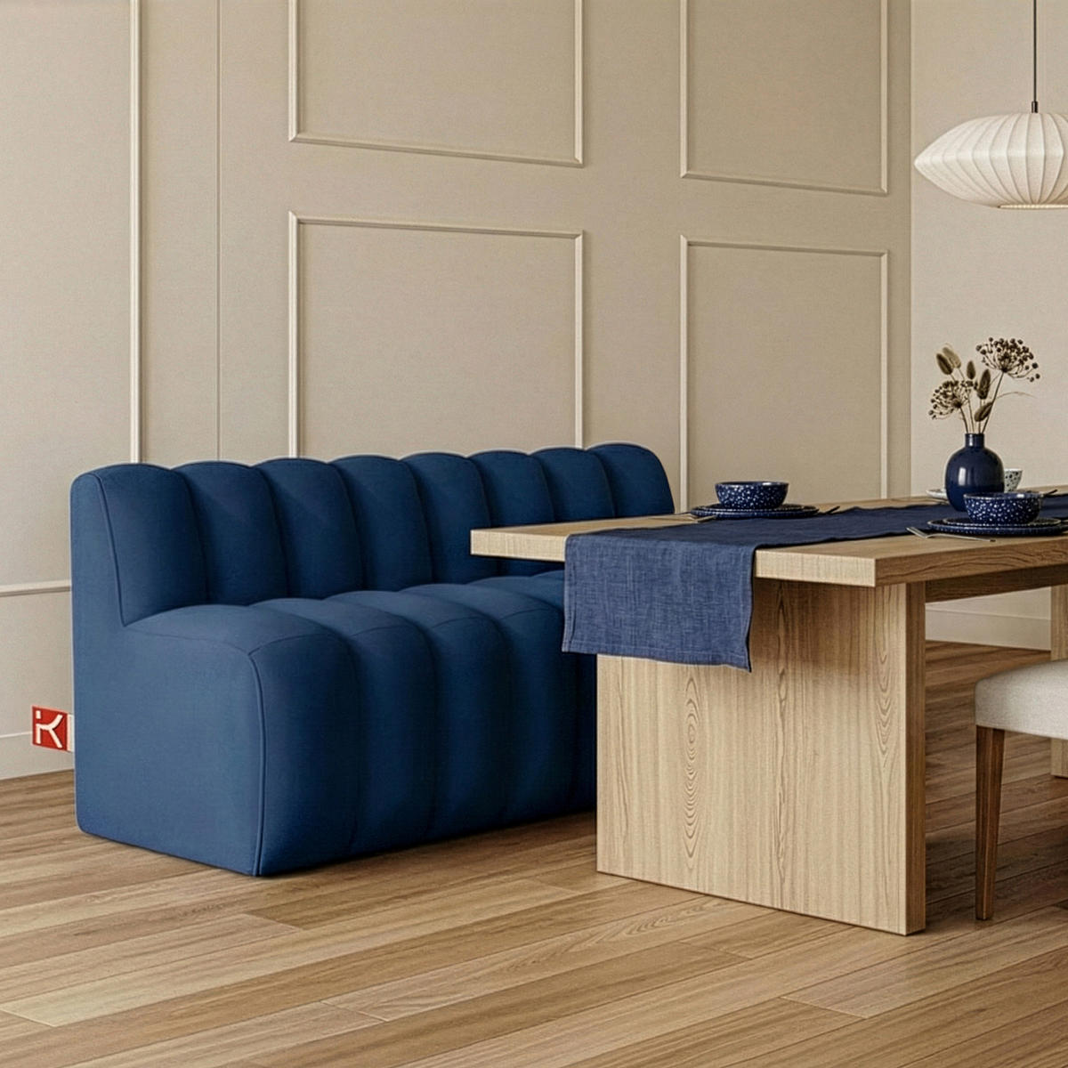 ESSZIMMERBANK CORDA, Dunkelblau - Dunkelblau, Holz/Holzwerkstoff (163/78/71cm) - KONSIMO®