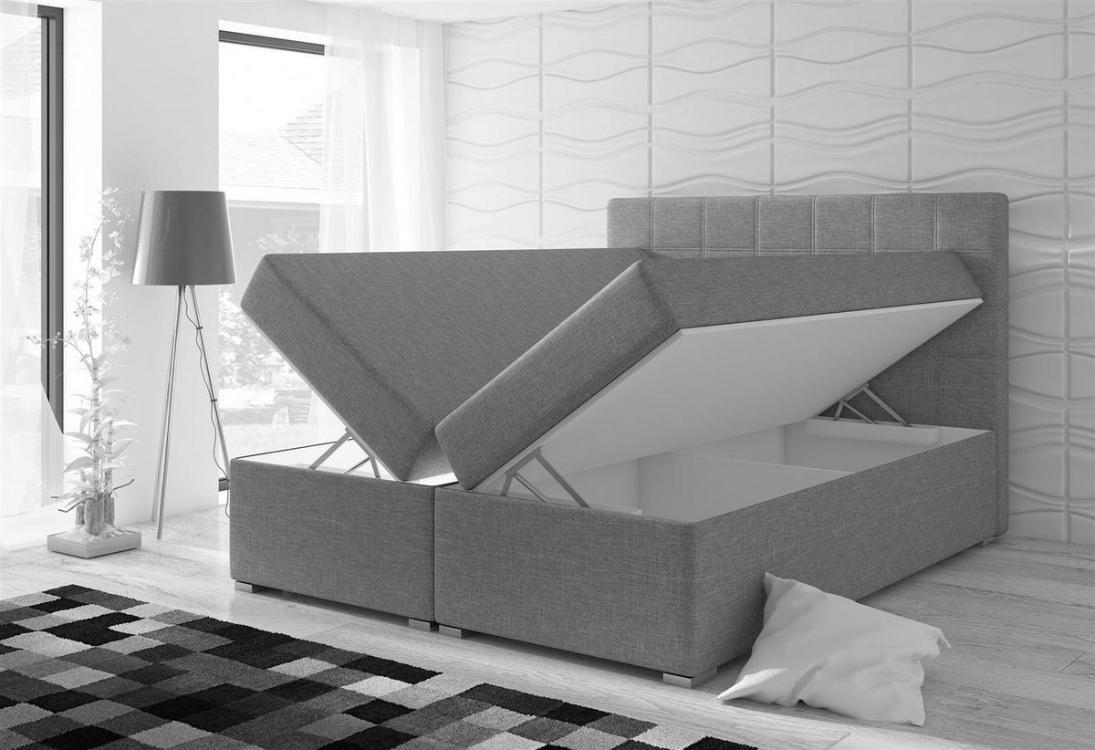 BOXBETT Linnea - Beige, Holzwerkstoff/Textil (200/220cm) - Fun Möbel