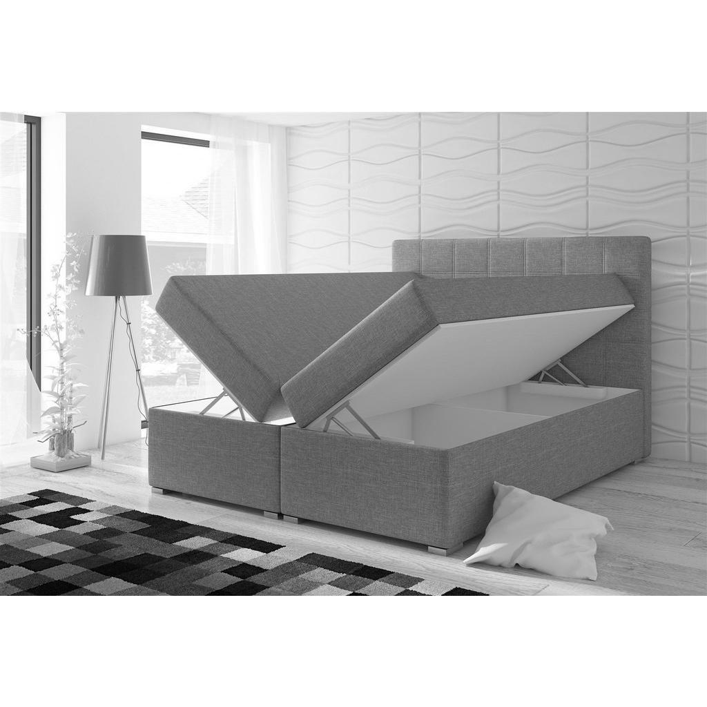 Thumbnail - Fun Möbel Boxbett, Blau, Textil, 140x200 cm, Schlafzimmer, Betten, Boxspringbetten