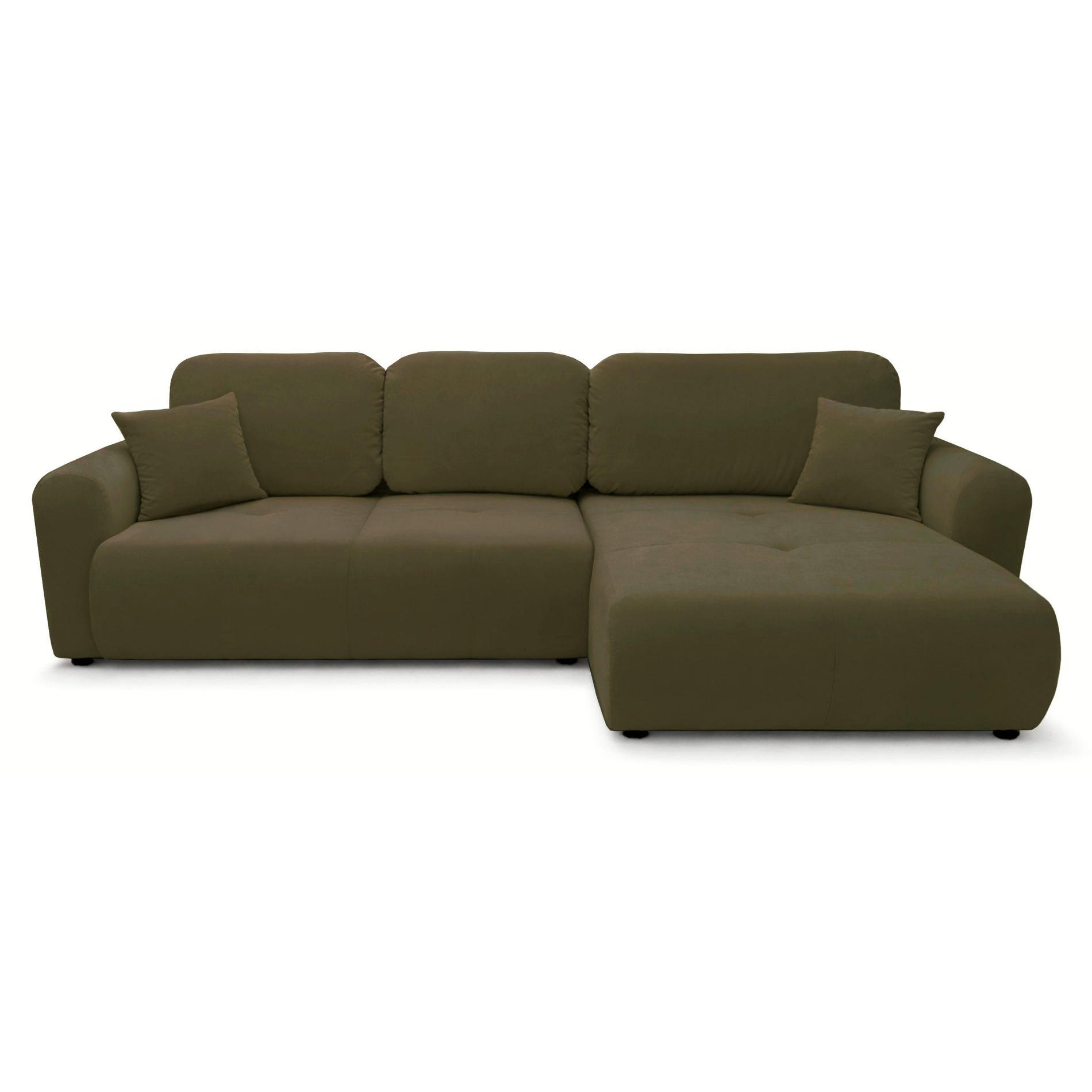ROHOVÁ POHOVKA Olido Olivový Velúr - olivovozelená/čierna, textil/plast (279/150cm) - Selsey