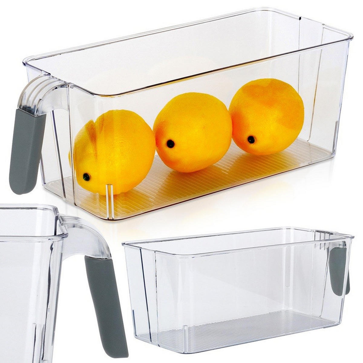 KÜHLSCHRANK-ORGANIZER mit Griff 30 x 13 x 11,5 cm - Transparent, Kunststoff (30/11.5/13cm) - Excellent Houseware
