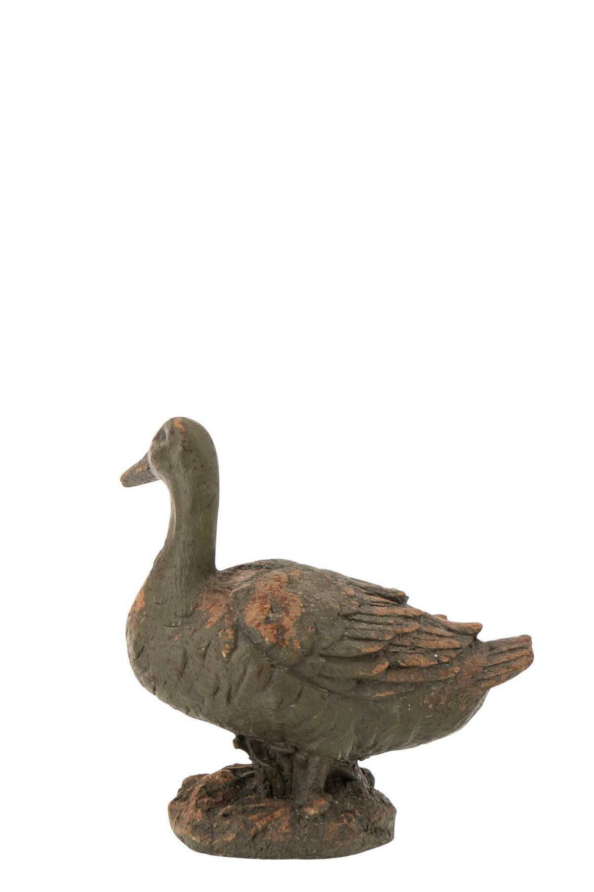 DEKOOBJEKT ENTE SITZEND ANTIK DRAUßEN - Grün, Glas/Naturmaterialien (18/36/35cm) - J-Line