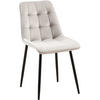 STUHL Samt grau - Schwarz/Grau, Textil/Metall (47/89/61cm) - CLP