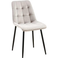 STUHL Samt grau - Schwarz/Grau, Textil/Metall (47/89/61cm) - CLP