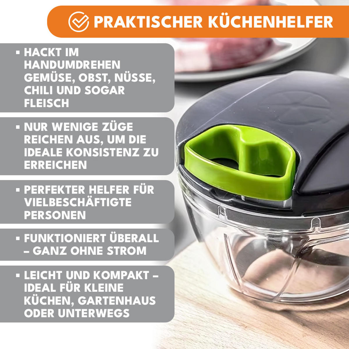 ZWIEBELSCHNEIDER - Transparent, Kunststoff (12/8/12cm) - KRUMAD