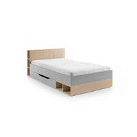 JUGENDBETT Nova in Grau und Eiche 120x200cm - Grau, Holzwerkstoff