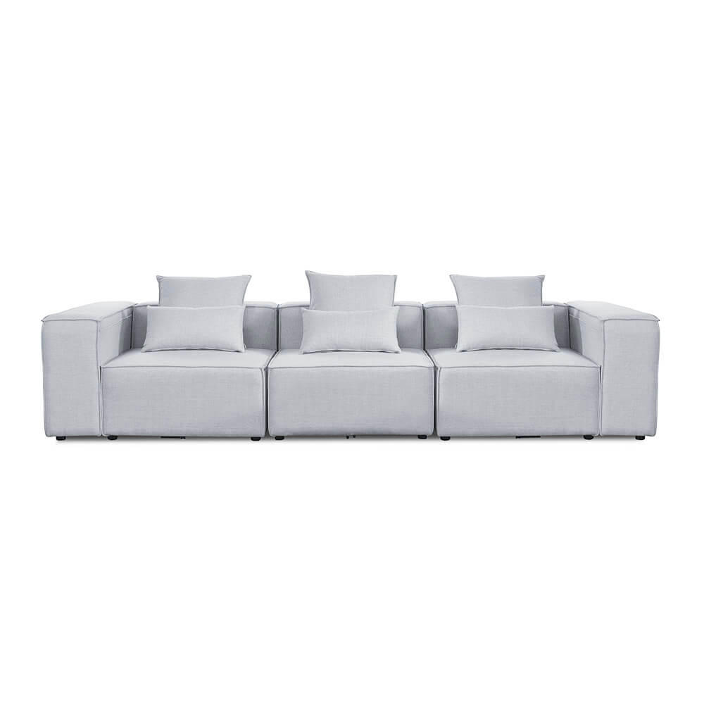 SOFA VERONA M - Hellgrau, M - Hellgrau, Kunststoff/Textil (327/70/120cm) - Home Deluxe