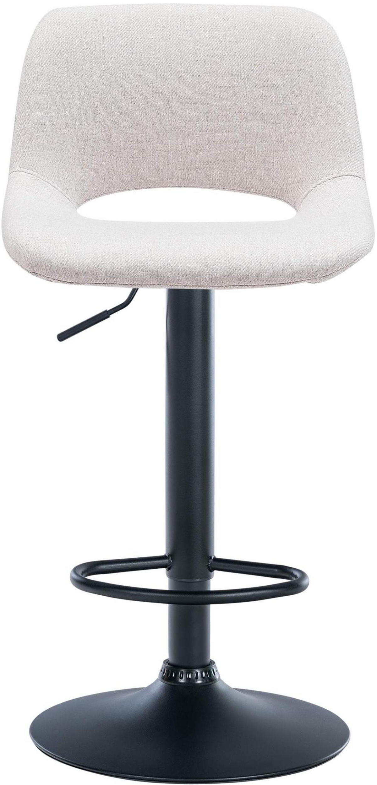 BARHOCKER 2er Set Stoff creme - Creme/Schwarz, Textil/Metall (42/86/46cm) - CLP