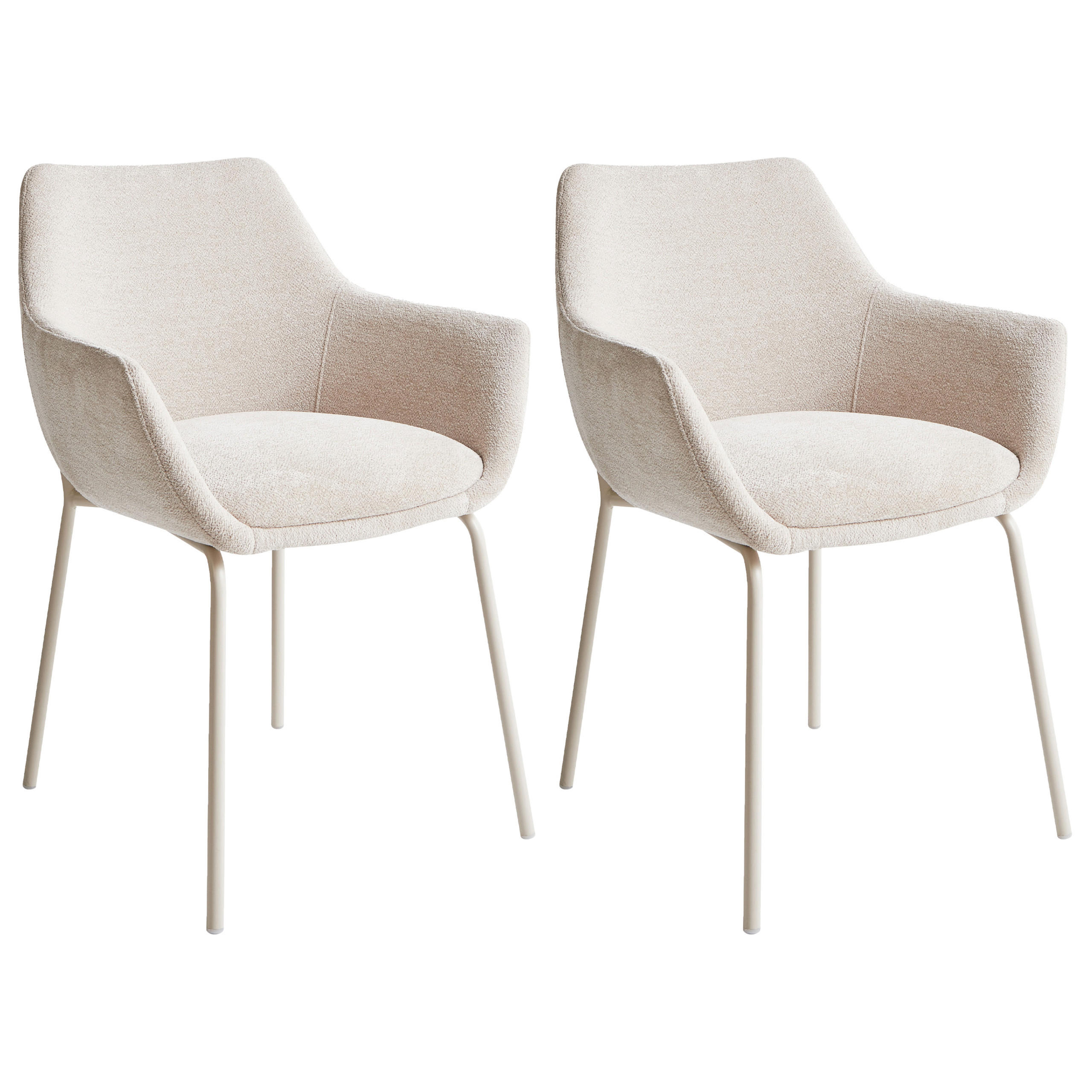 ESSZIMMERSTUHL Beige Bowdon - Beige, Textil (59/81/51cm) - Beliani