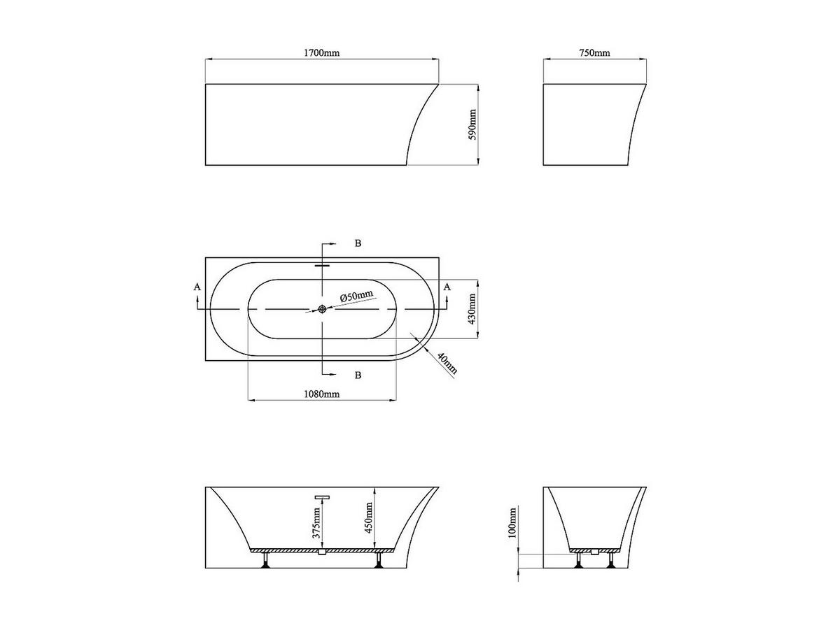 ECKBADEWANNE - 228 L - 170 x 75 x 59 cm - Acryl - Weiß - Ecke links - PONTICOLA - Weiß, Kunststoff (170/59/75cm) - Vente-Unique