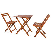 BISTRO-SET 3Er Set Klappbar Massivholz Akazie - Braun, Holz - vidaXL