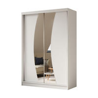 SCHWEBETÜRENSCHRANK VOCE 150/216/61 cm 2-türig mit Spiegel Weiß - Weiß, Holzwerkstoff (150/216/61cm) - MASSENO