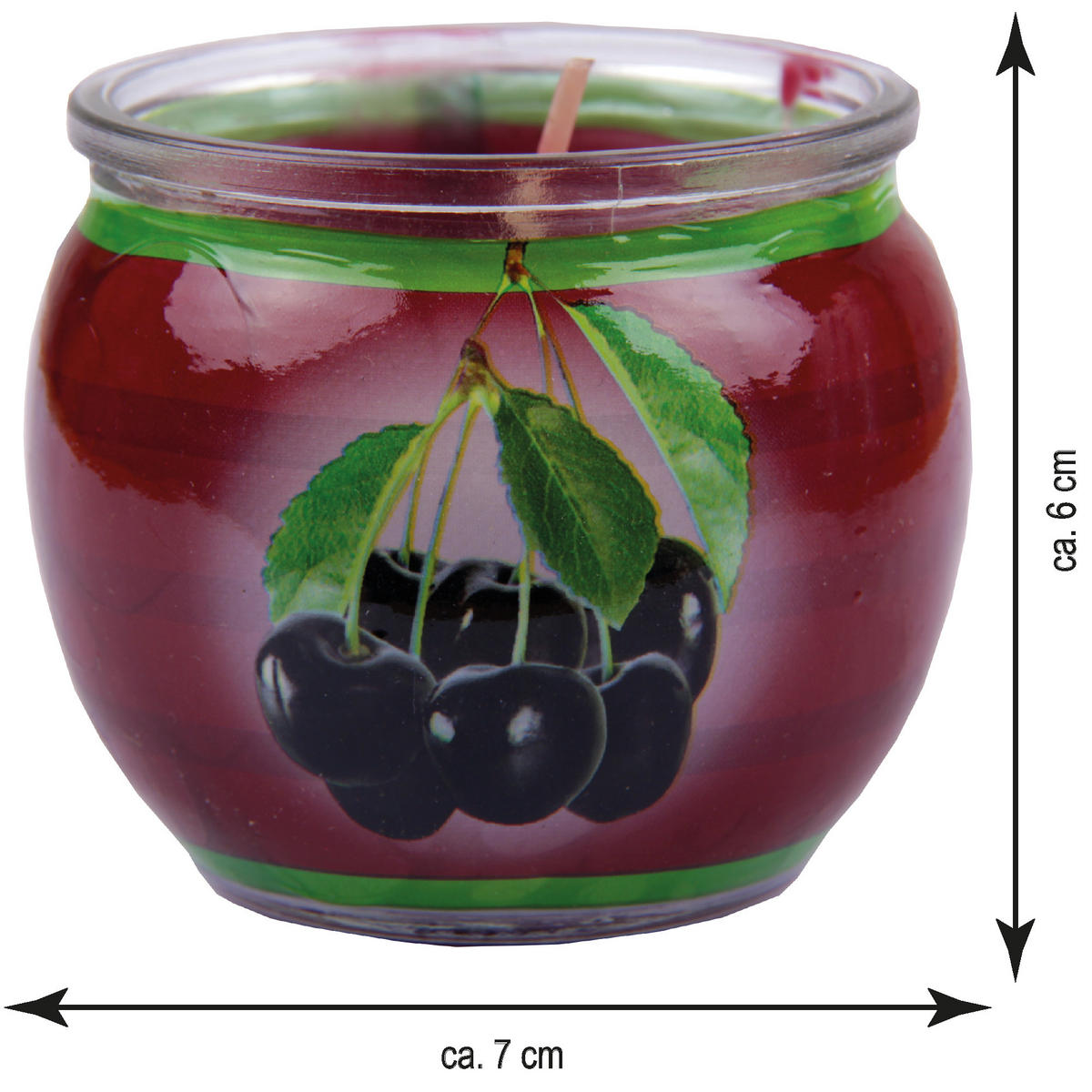 DUFTKERZE "Motiv" Kerze Raumduft Black Cherry - Dunkelrot, Naturmaterialien (7/6cm)