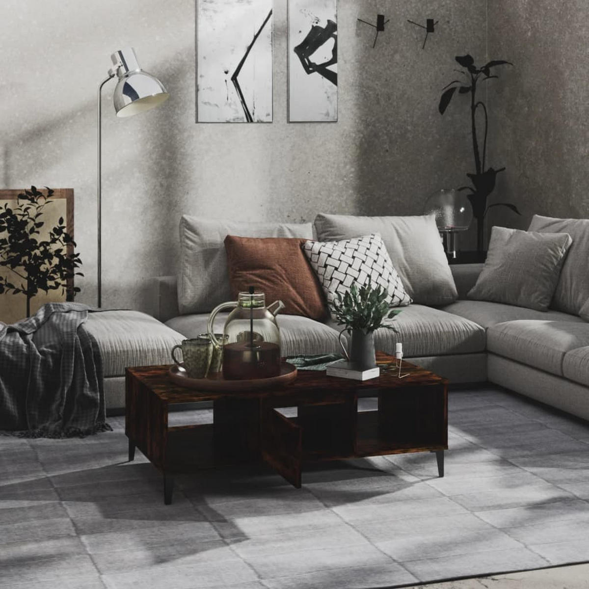 COUCHTISCH Räuchereiche 103,5x60x35 cm Holzwerkstoff - Braun, Holzwerkstoff (103.5/60/35cm) - furnicato