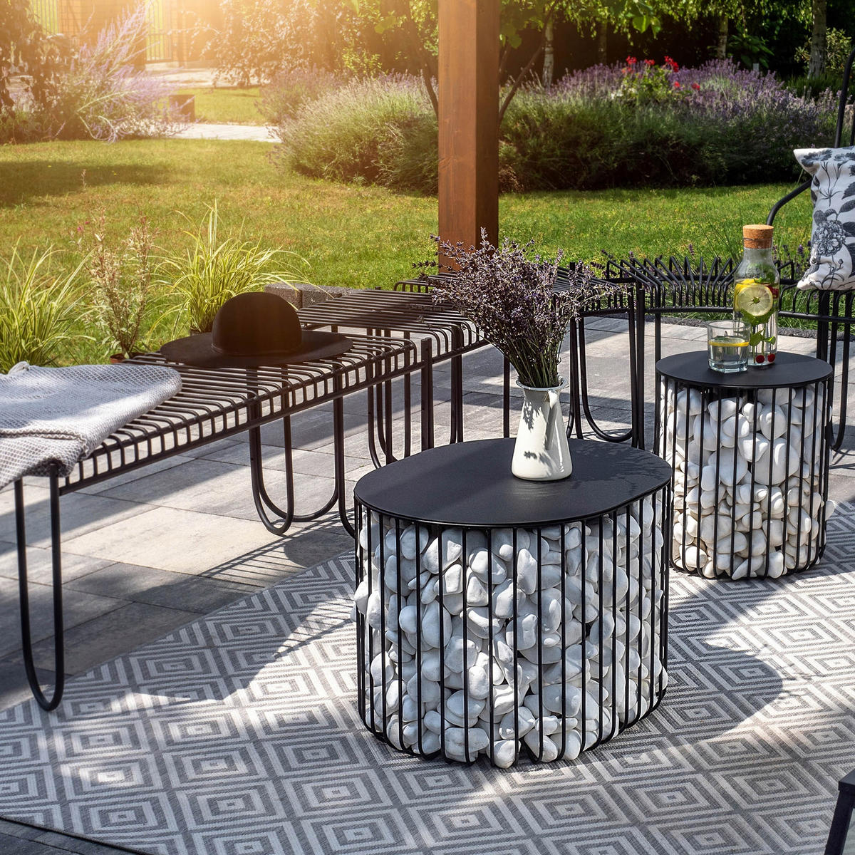 LOUNGETISCH 58 x 40 cm, schwarz - Schwarz, Metall (58/45/40cm) - KADAX