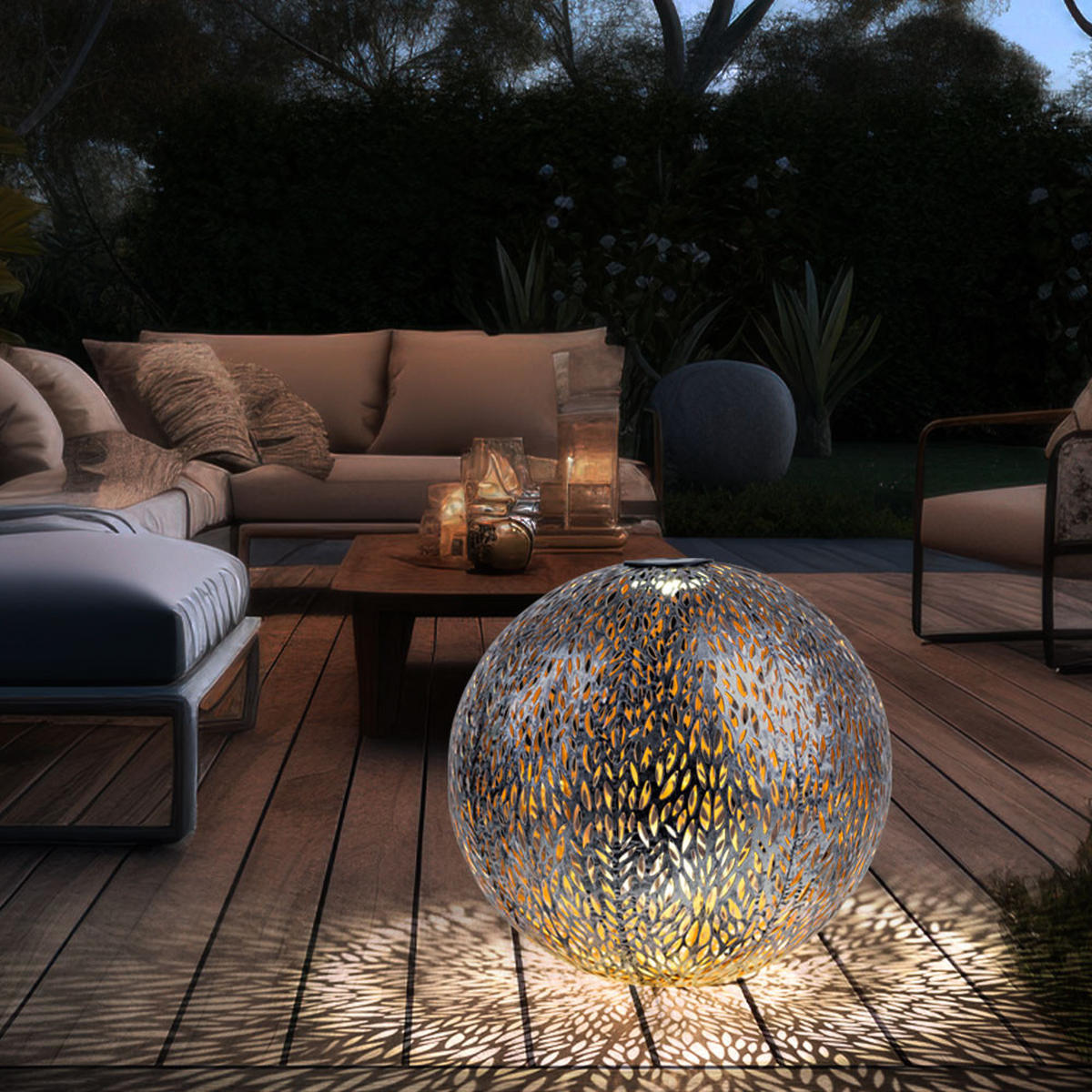 LED AUSSENLEUCHTE Silber Gartenlampe Erdspitz - Silberfarben, Metall (40/40/51cm)
