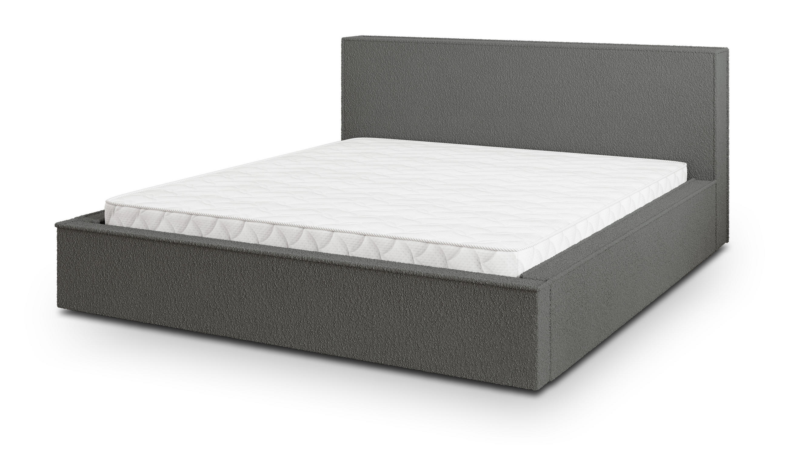 POLSTERBETT CELORA 180x200 cm mit Bettkästen - Grau - Grau, Holz (180/200cm) - MASSENO
