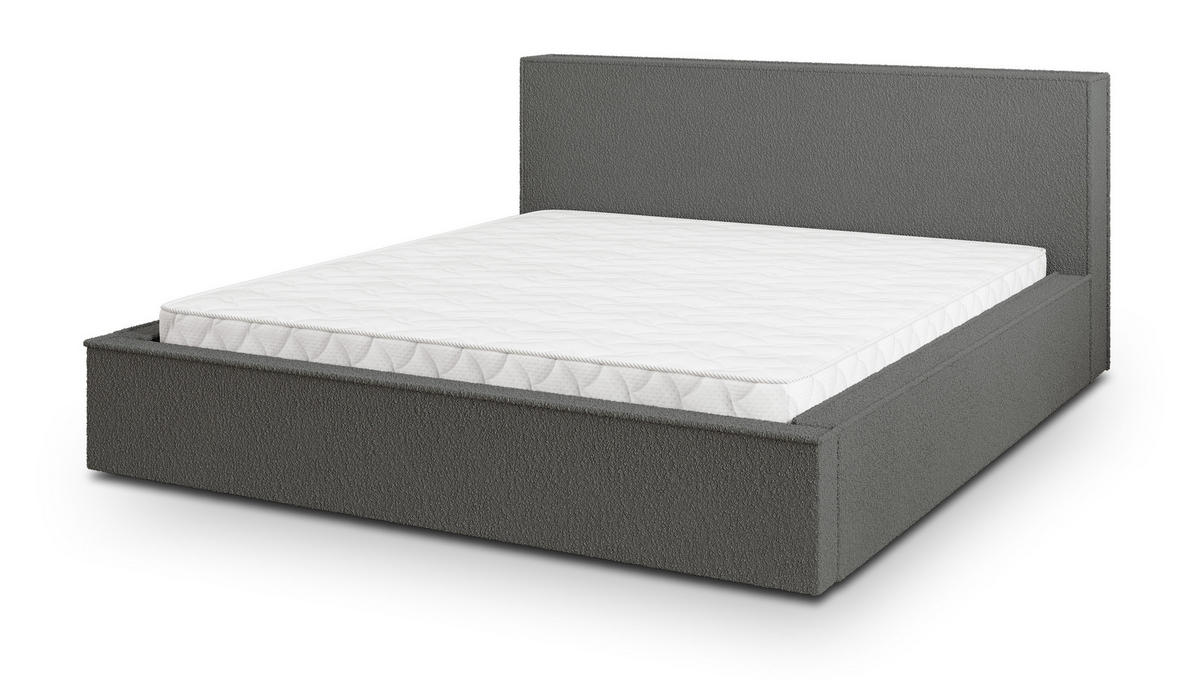POLSTERBETT CELORA 180x200 cm mit Bettkästen - Grau - Grau, Holz (180/200cm) - MASSENO